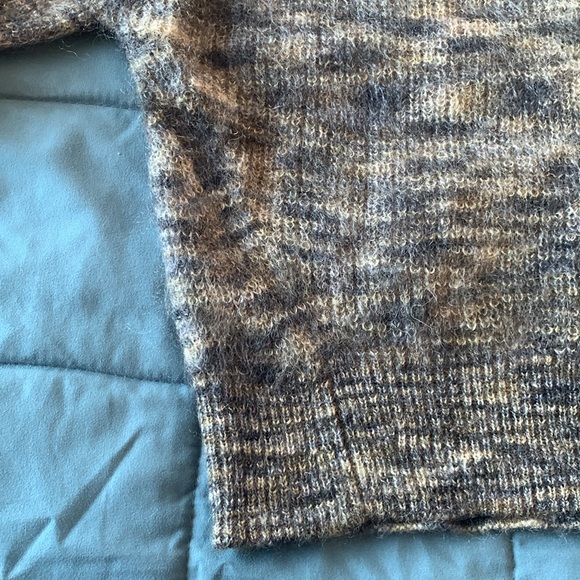 IRO crewneck sweater, cropped, mohair/wool, variegated black/green/gray, size XS - Picture 5 of 6